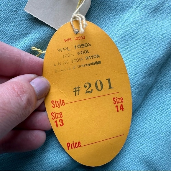 Vintage Deadstock Douglas Marc wool pencil skirt green midi made in USA teal - Picture 2 of 12